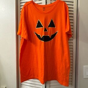 Orange Halloween Pumpkin Face Tee